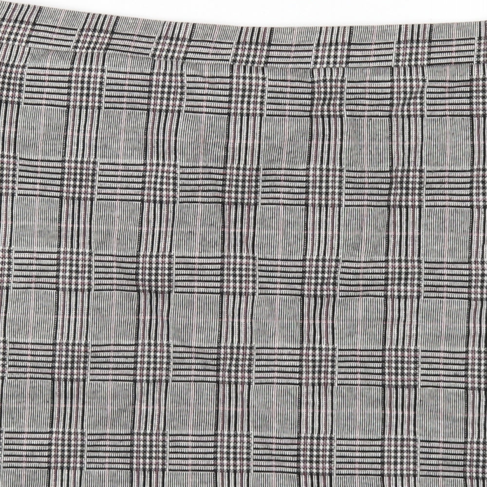 NEXT Womens Grey Plaid Polyester A-Line Skirt Size 16