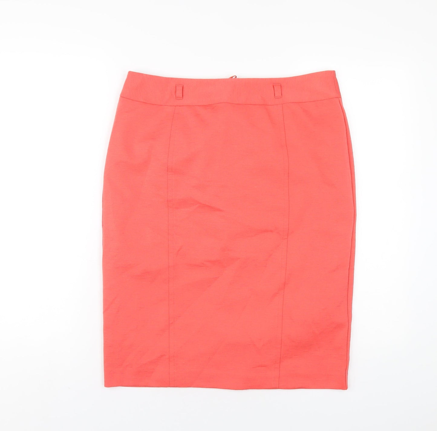 NEXT Womens Orange Polyester Straight & Pencil Skirt Size 12 Zip