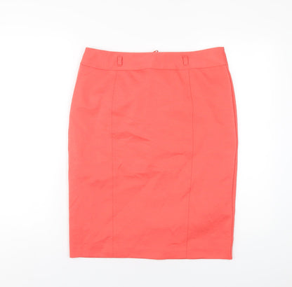 NEXT Womens Orange Polyester Straight & Pencil Skirt Size 12 Zip