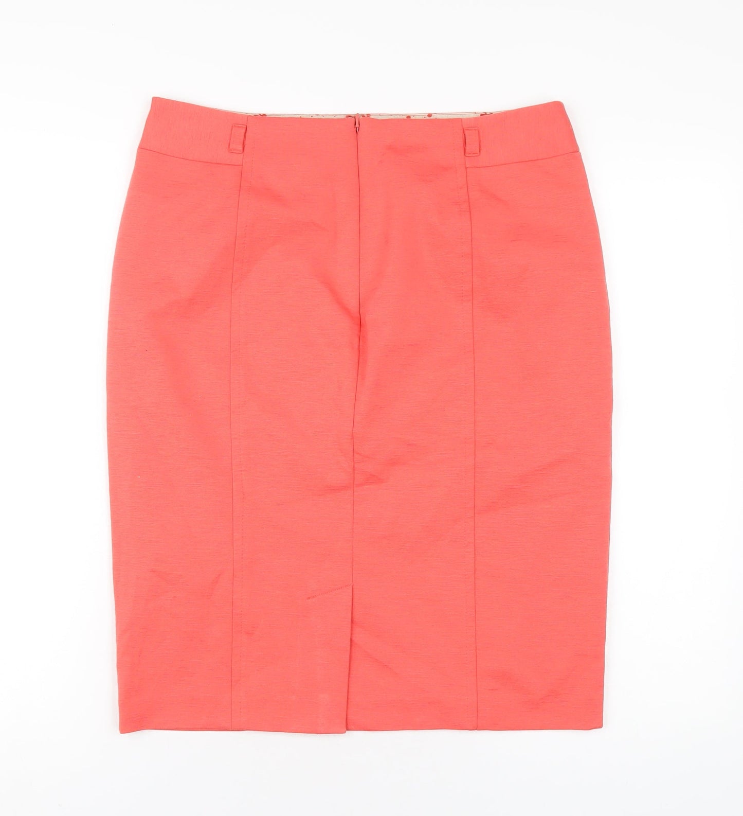 NEXT Womens Orange Polyester Straight & Pencil Skirt Size 12 Zip
