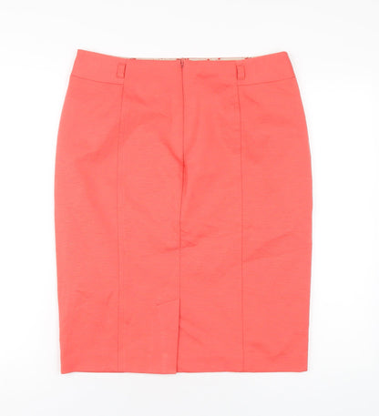 NEXT Womens Orange Polyester Straight & Pencil Skirt Size 12 Zip