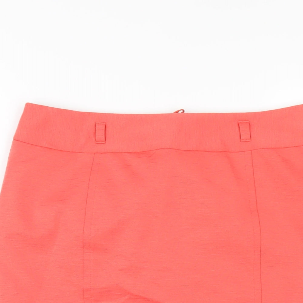 NEXT Womens Orange Polyester Straight & Pencil Skirt Size 12 Zip