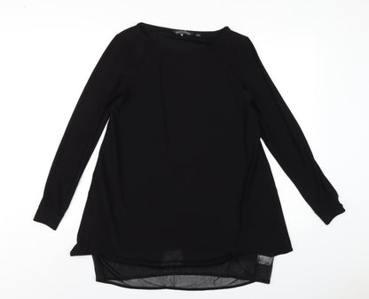 Womens UK Size S Nina Leonard Black Basic T-Shirt