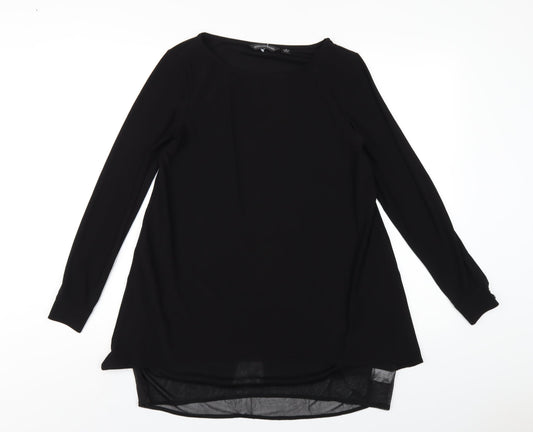 Womens UK Size S Nina Leonard Black Basic T-Shirt