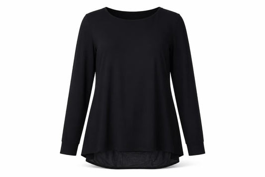 Womens UK Size S Nina Leonard Black Basic T-Shirt