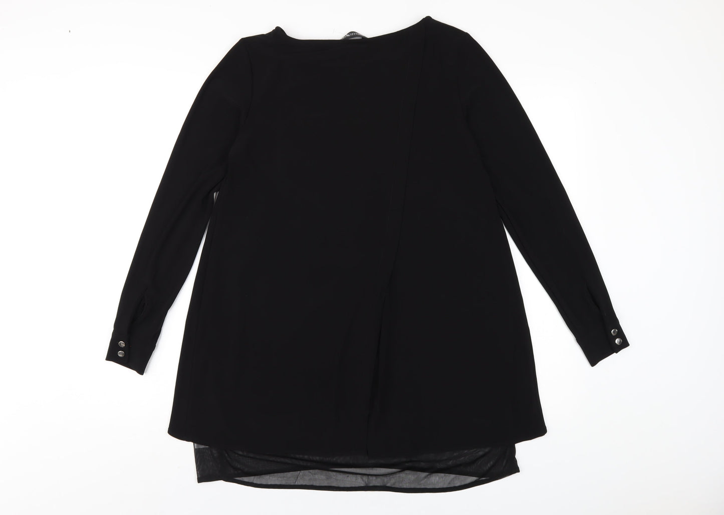 Womens UK Size S Nina Leonard Black Basic T-Shirt