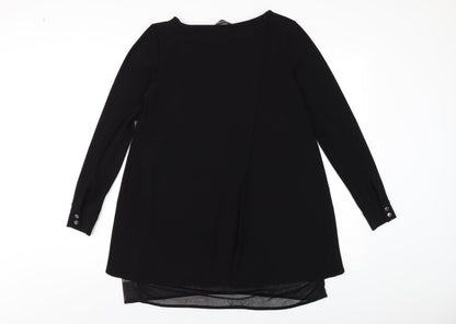 Womens UK Size S Nina Leonard Black Basic T-Shirt