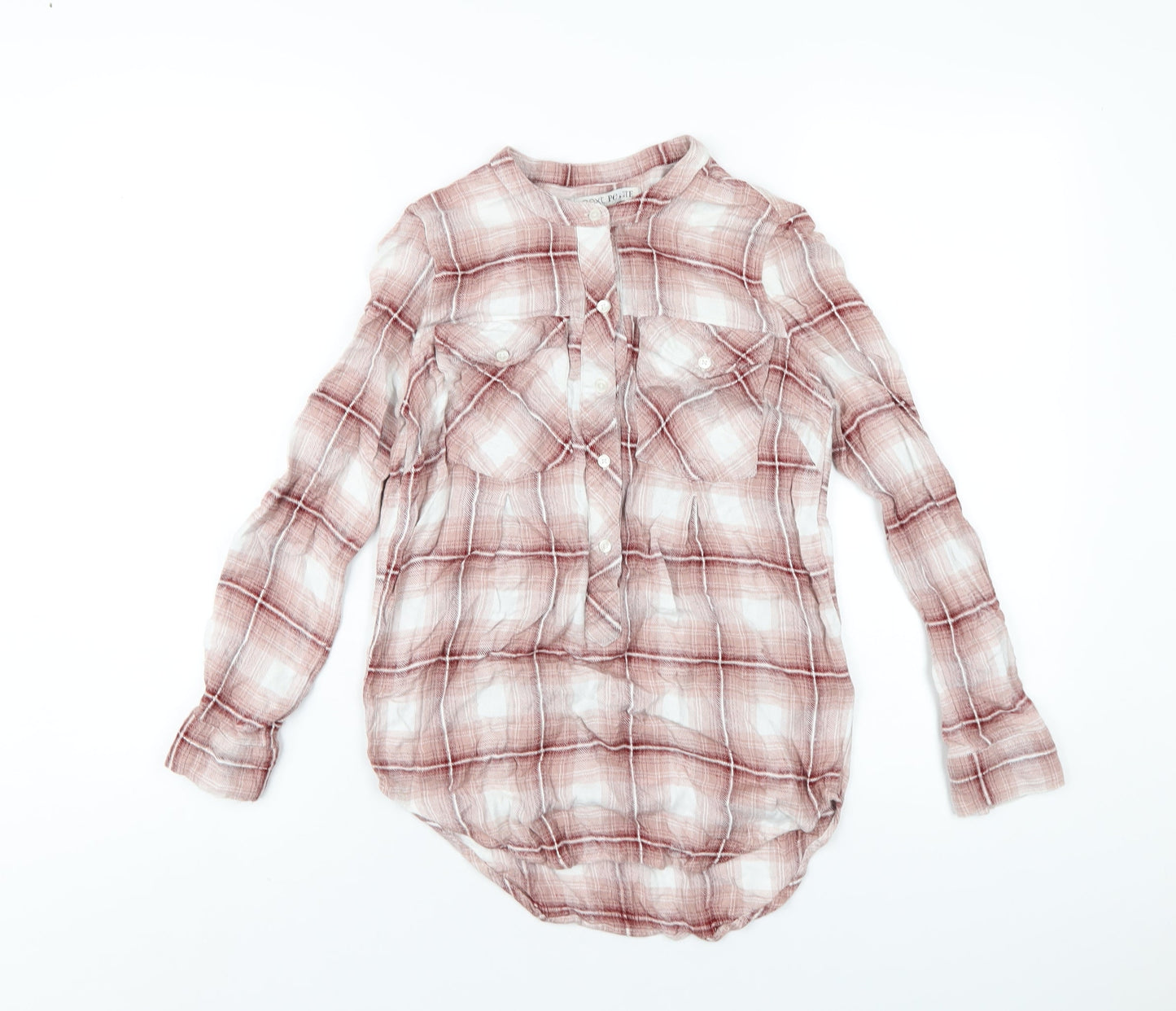 Womens UK Size 8 NEXT Red Basic Button-Up