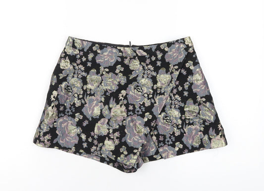 Miss Selfridge Womens Multicoloured Floral Polyester Skort Skirt Size 10 Zip