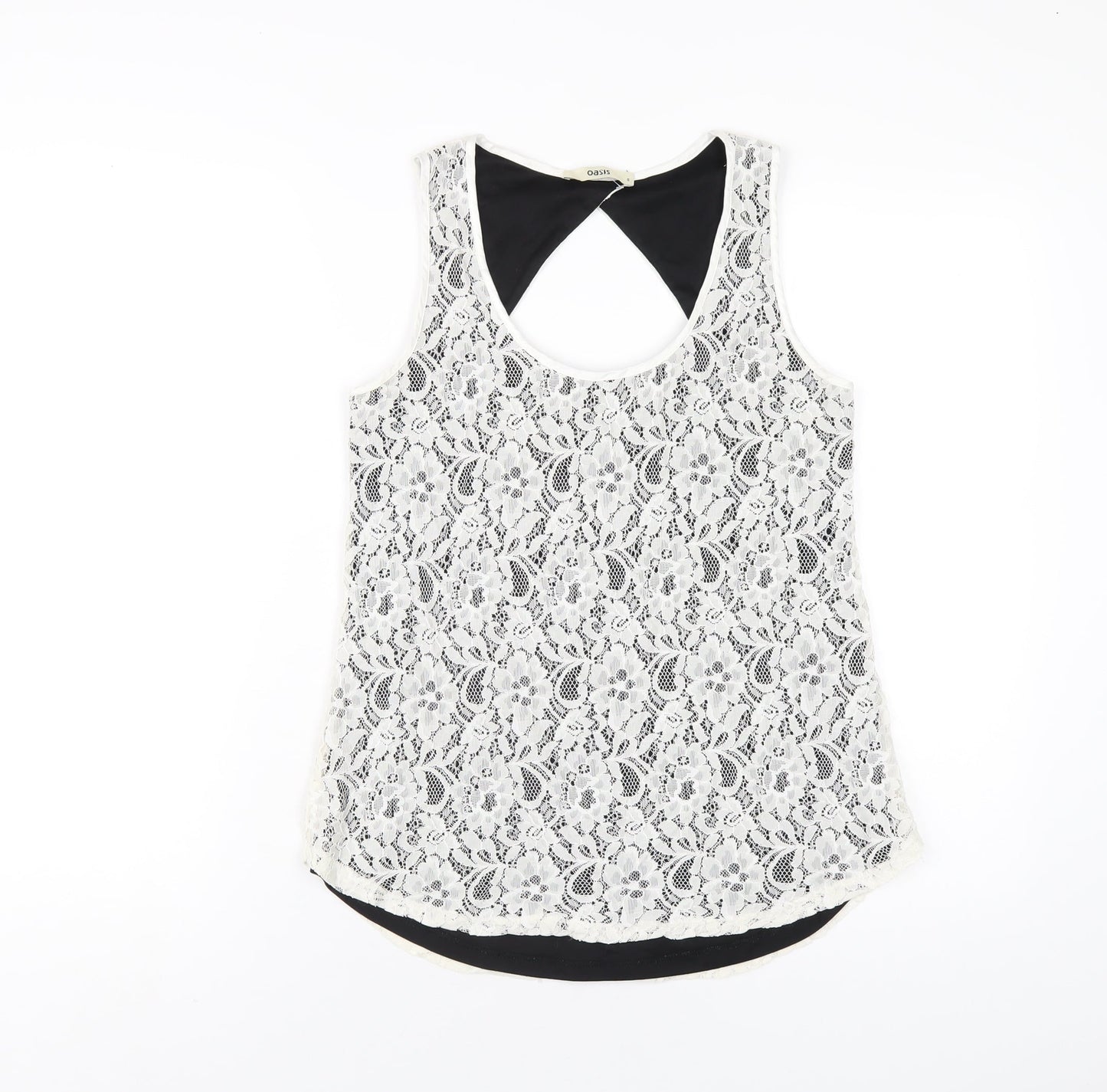 Womens UK Size S Oasis White Basic Tank