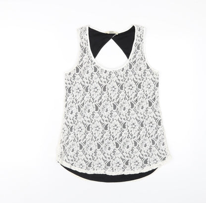 Womens UK Size S Oasis White Basic Tank