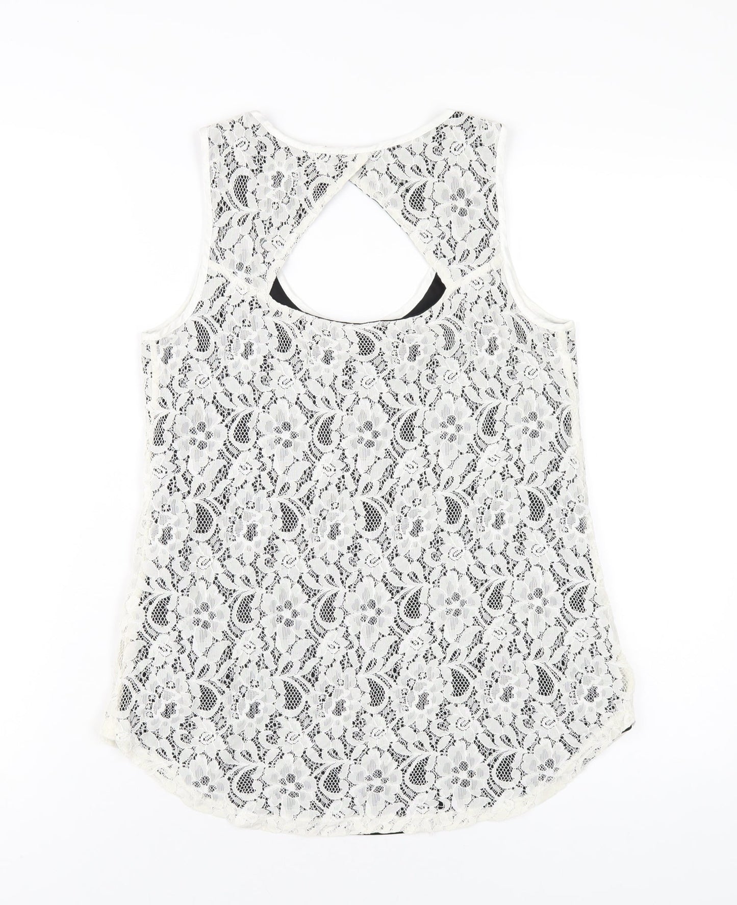 Womens UK Size S Oasis White Basic Tank