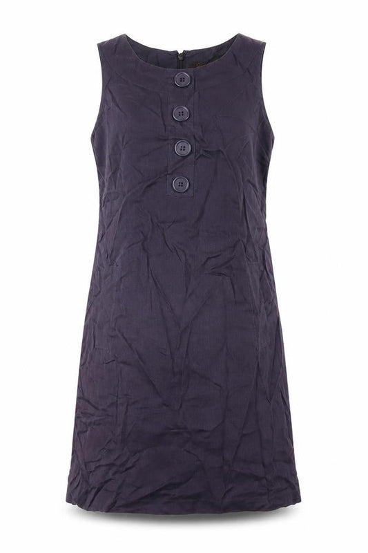 Great Plains Womens Purple Linen A-Line Size M Round Neck Zip