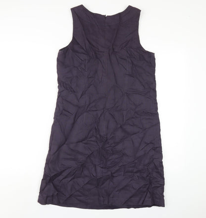Great Plains Womens Purple Linen A-Line Size M Round Neck Zip
