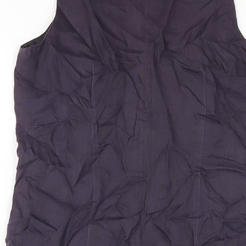Great Plains Womens Purple Linen A-Line Size M Round Neck Zip