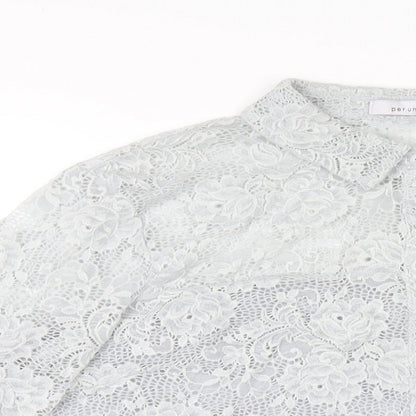 Womens UK Size 18 Per Una Grey Basic Button-Up