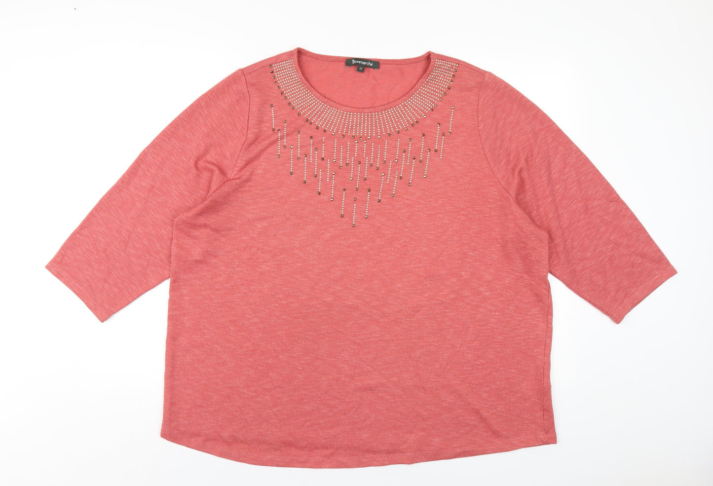 Womens UK Size 22 Bonmarché Pink Pullover Jumper