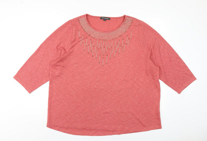 Womens UK Size 22 Bonmarché Pink Pullover Jumper