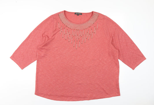 Womens UK Size 22 Bonmarché Pink Pullover Jumper