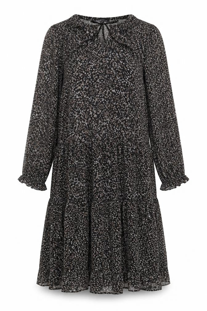 Capsule Womens Black Floral Polyester A-Line Size 16 V-Neck Pullover