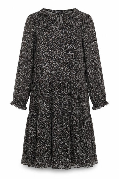 Capsule Womens Black Floral Polyester A-Line Size 16 V-Neck Pullover