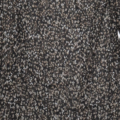 Capsule Womens Black Floral Polyester A-Line Size 16 V-Neck Pullover