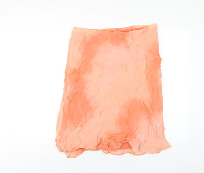 Marks and Spencer Womens Orange Viscose A-Line Skirt Size 18