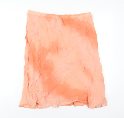 Marks and Spencer Womens Orange Viscose A-Line Skirt Size 18