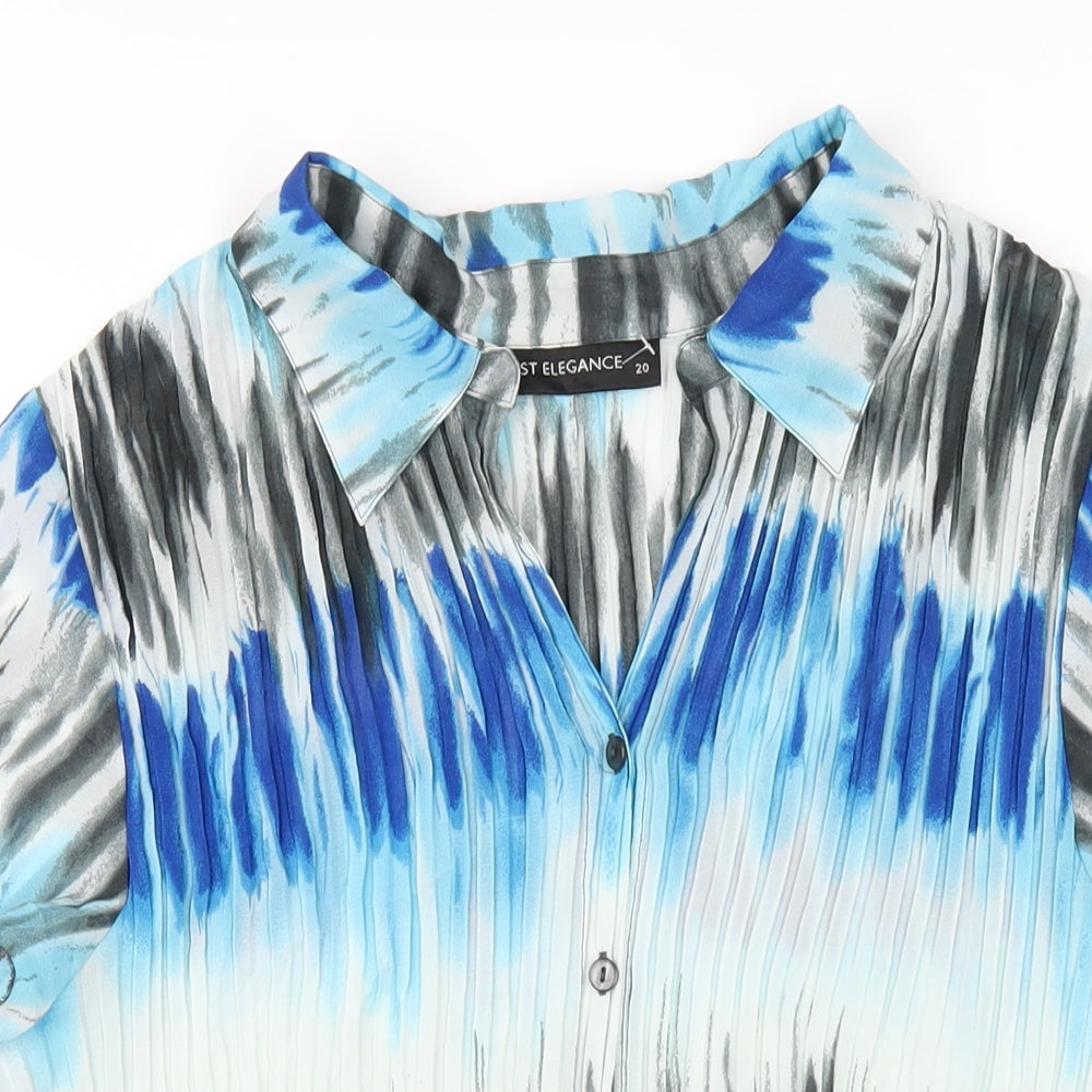 Womens UK Size 20 Just Elegance Blue Basic Button-Up