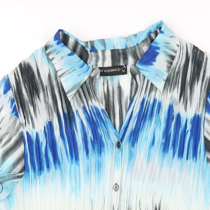 Womens UK Size 20 Just Elegance Blue Basic Button-Up