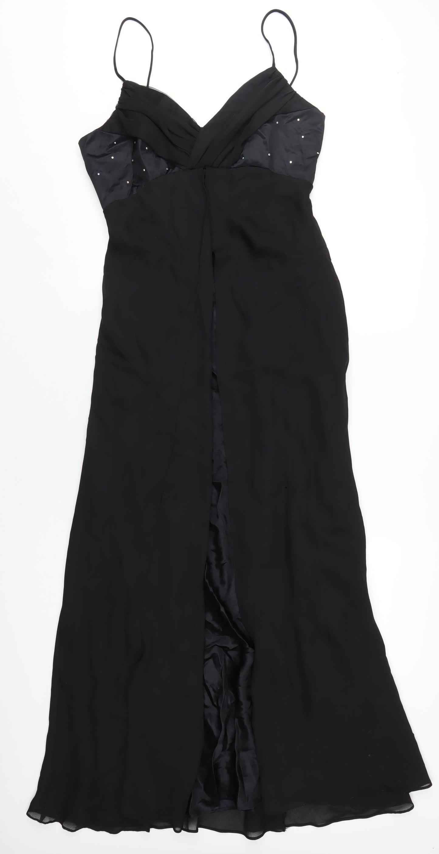Eureka Womens Black Polyester Maxi Size L V-Neck Zip