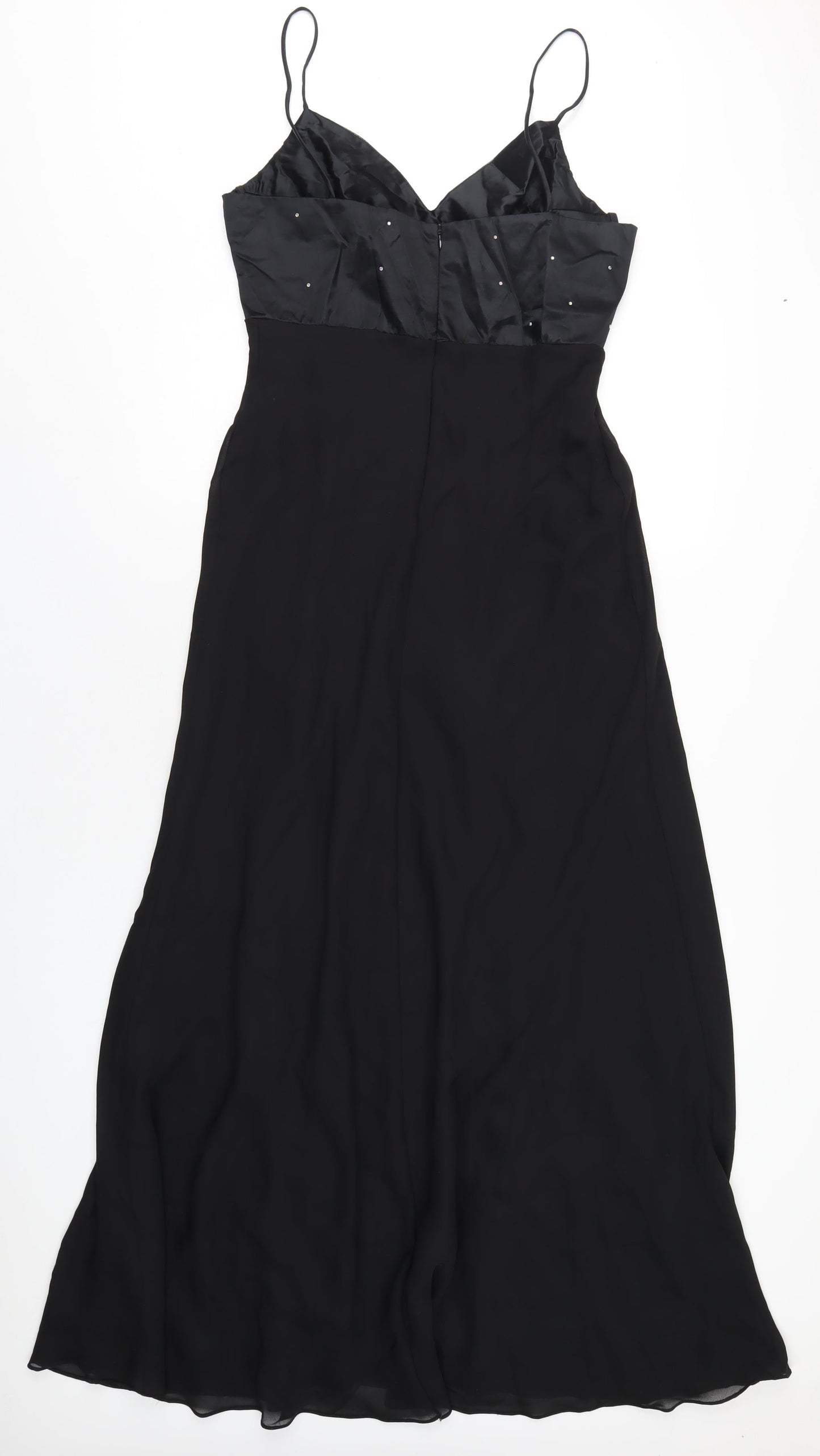 Eureka Womens Black Polyester Maxi Size L V-Neck Zip