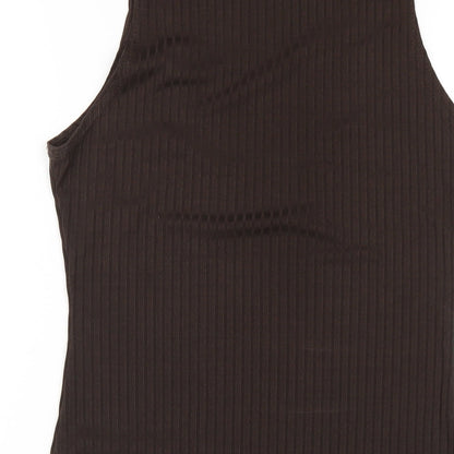 I SAW IT FIRST Womens Brown Polyester Bodycon Size 12 Roll Neck Pullover