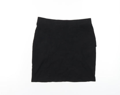 H&M Womens Black Cotton Straight & Pencil Skirt Size S