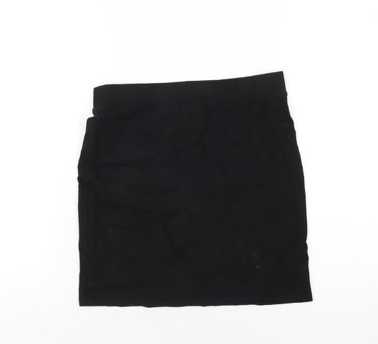 H&M Womens Black Cotton Straight & Pencil Skirt Size S