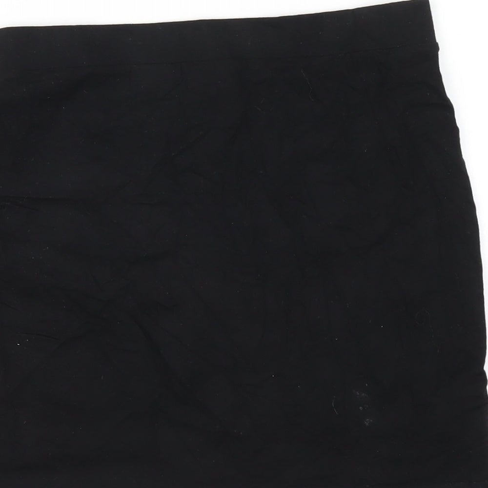 H&M Womens Black Cotton Straight & Pencil Skirt Size S