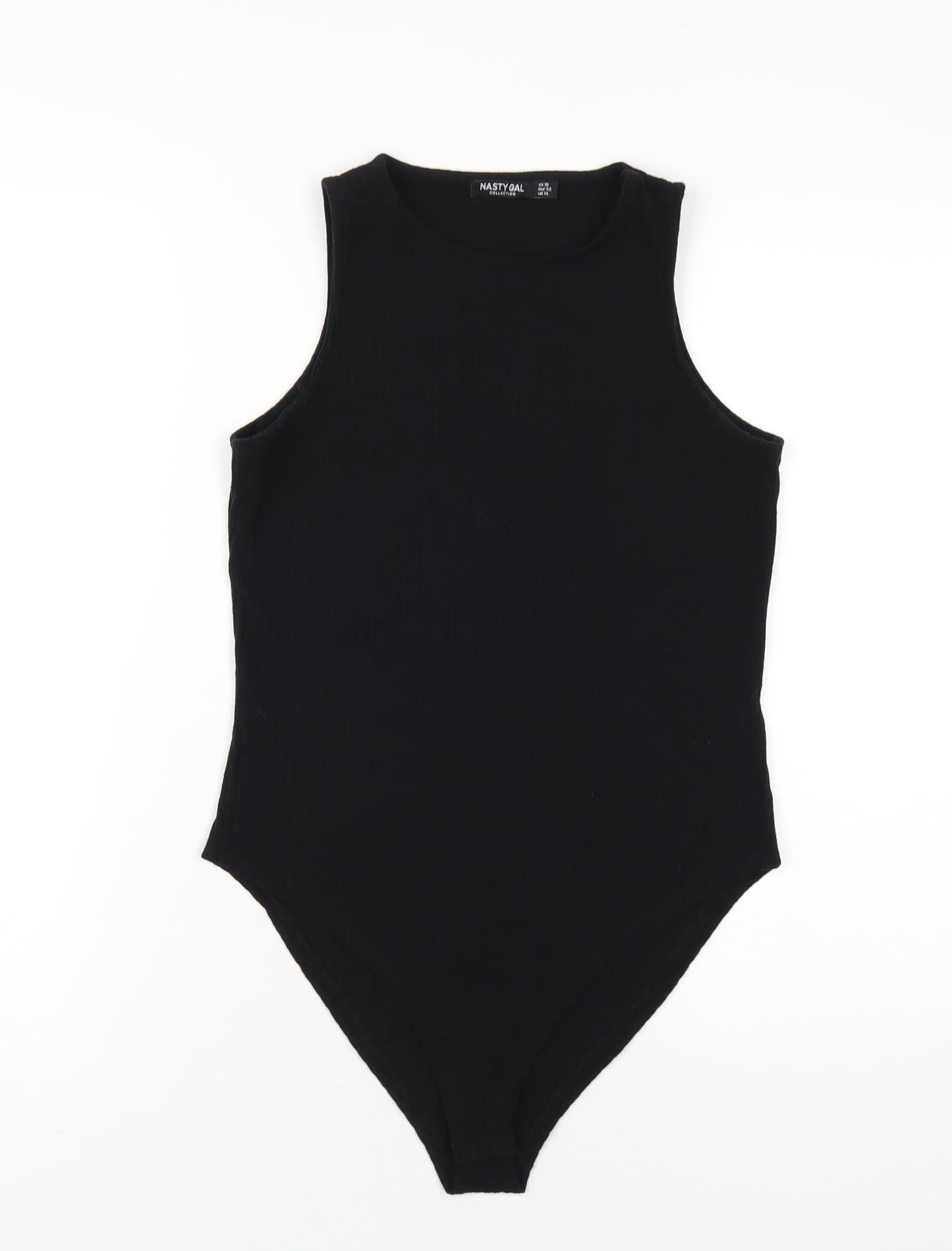 Nasty Gal Womens Black Polyester Bodysuit One-Piece Size 14 Snap