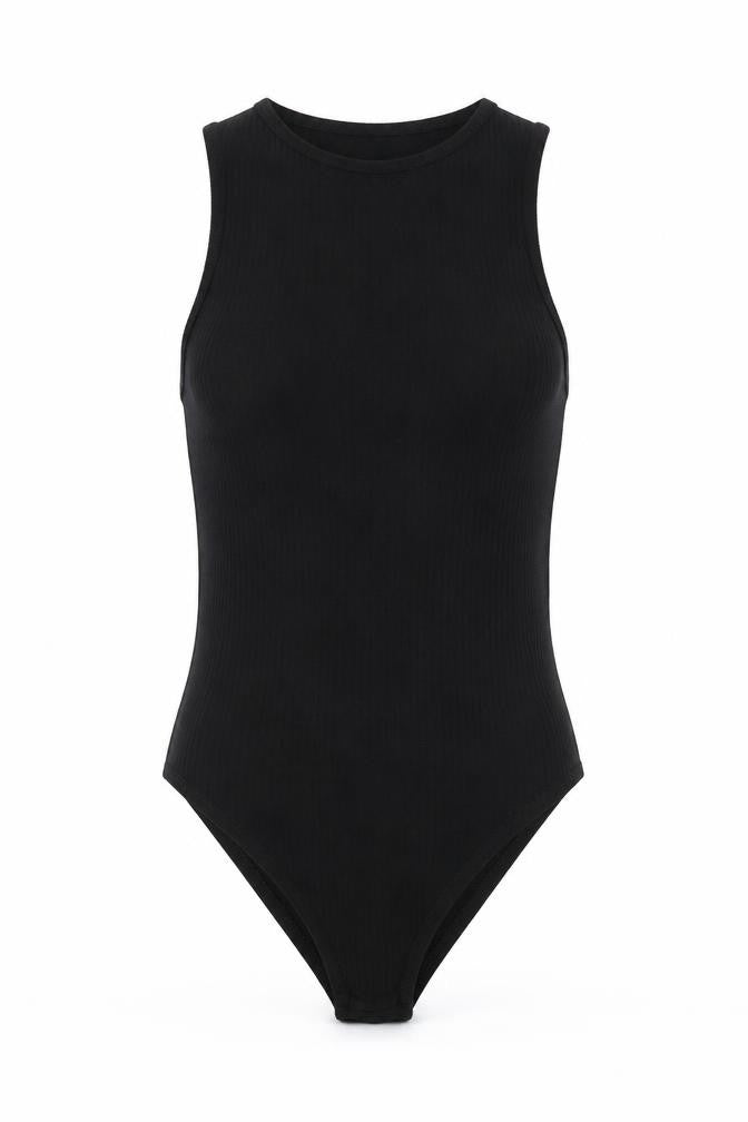 Nasty Gal Womens Black Polyester Bodysuit One-Piece Size 14 Snap