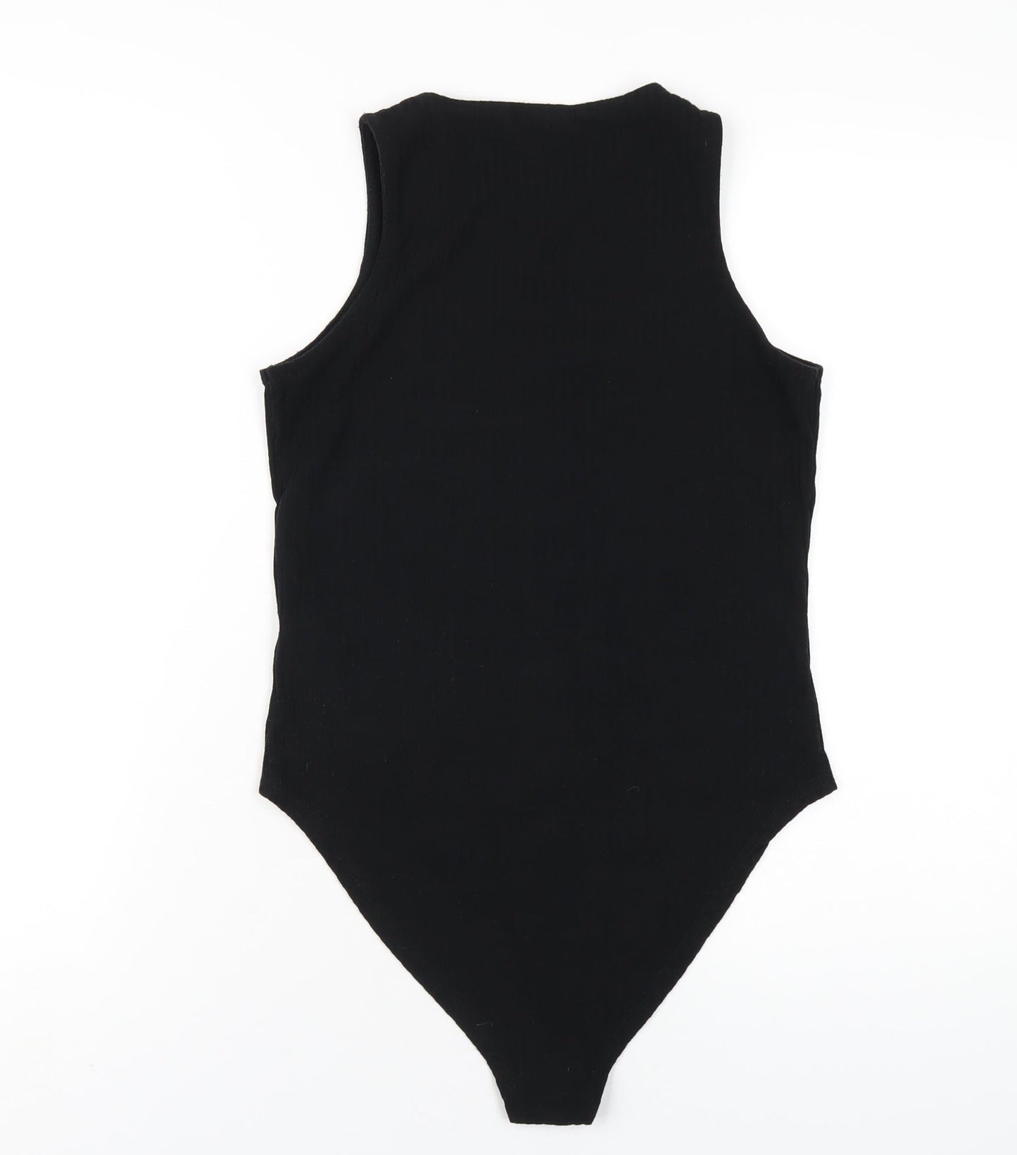 Nasty Gal Womens Black Polyester Bodysuit One-Piece Size 14 Snap