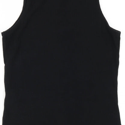 Nasty Gal Womens Black Polyester Bodysuit One-Piece Size 14 Snap