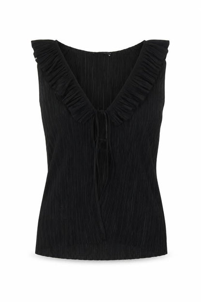 Zara Womens Black Polyester Basic Blouse Size S V-Neck