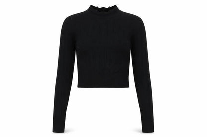 Womens UK Size S Glamorous Black Cropped T-Shirt