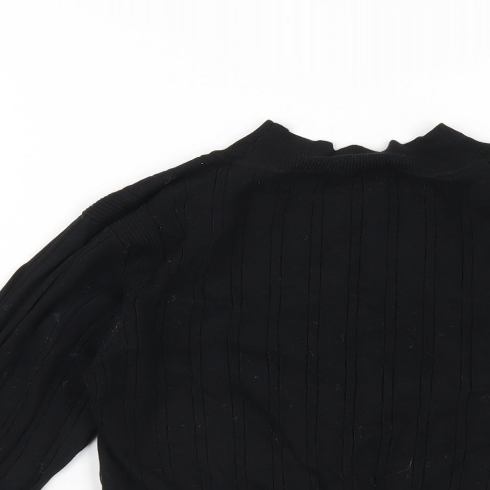 Womens UK Size S Glamorous Black Cropped T-Shirt