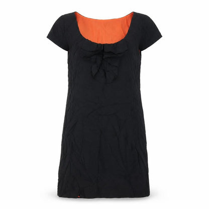 Marks & Spencer Womens Black Silk A-Line Size 8 Scoop Neck Zip