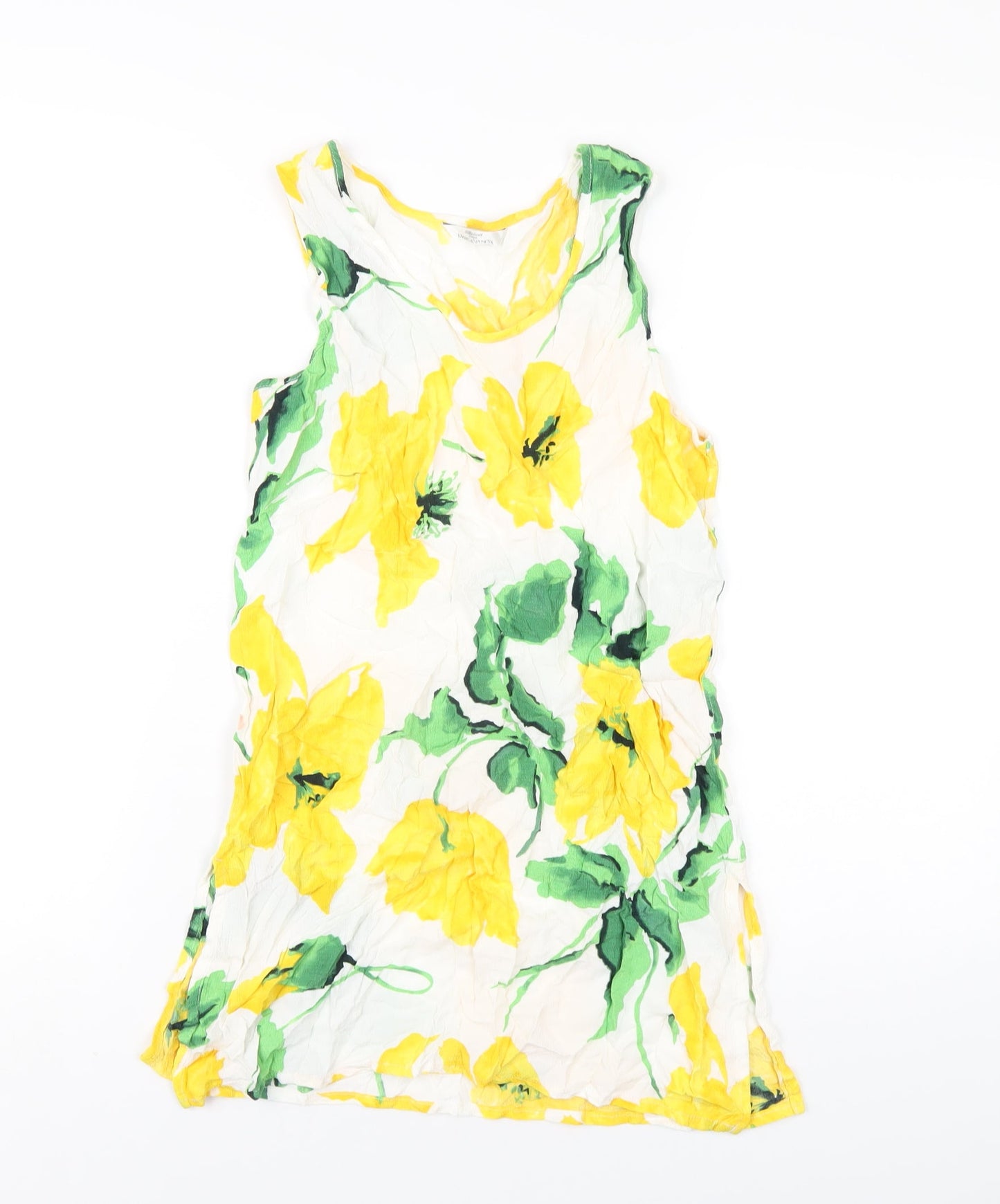 Womens UK Size 8 Marks and Spencer Yellow Basic Tank