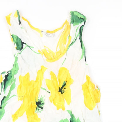 Womens UK Size 8 Marks and Spencer Yellow Basic Tank
