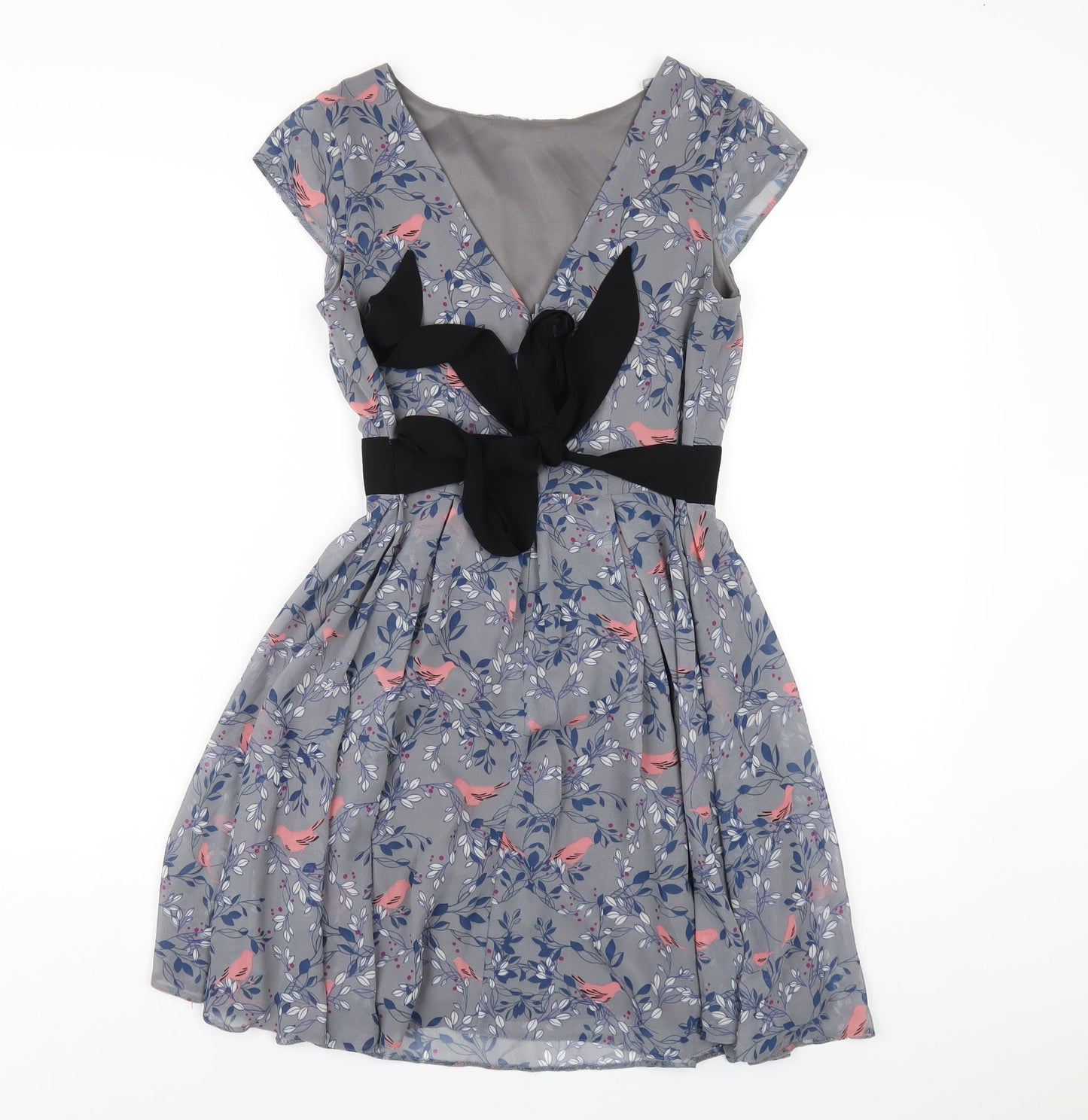 Dorothy Perkins Womens Green Geometric Polyester A-Line Size 8 Round Neck Zip