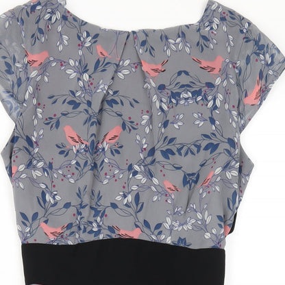 Dorothy Perkins Womens Green Geometric Polyester A-Line Size 8 Round Neck Zip