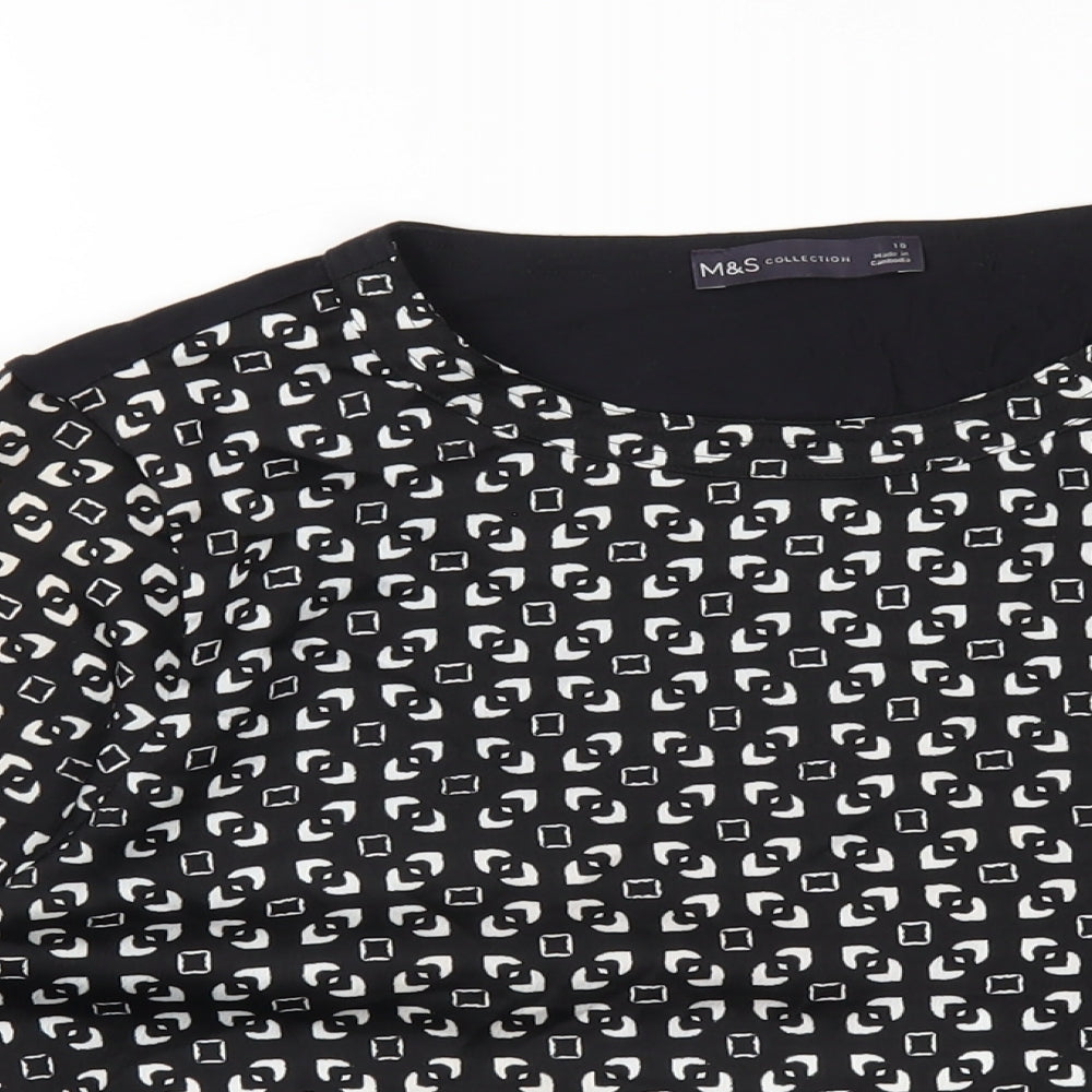 Womens UK Size 10 Marks and Spencer Black Basic T-Shirt