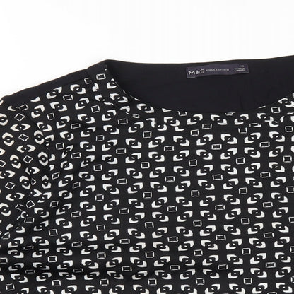 Womens UK Size 10 Marks and Spencer Black Basic T-Shirt